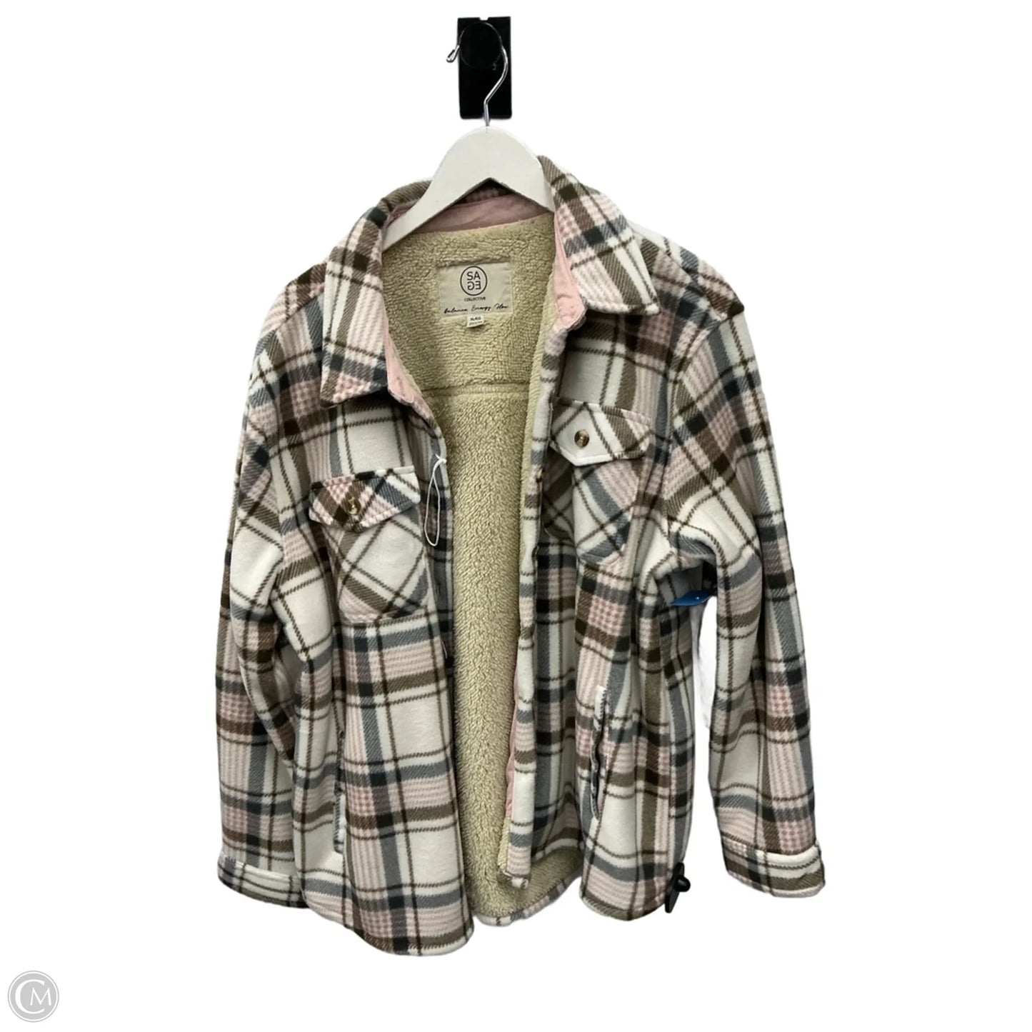 Jacket Shirt By Sage In Pink, Size: Xl