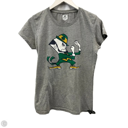 Athletic Top Short Sleeve By Russ In Grey, Size: L