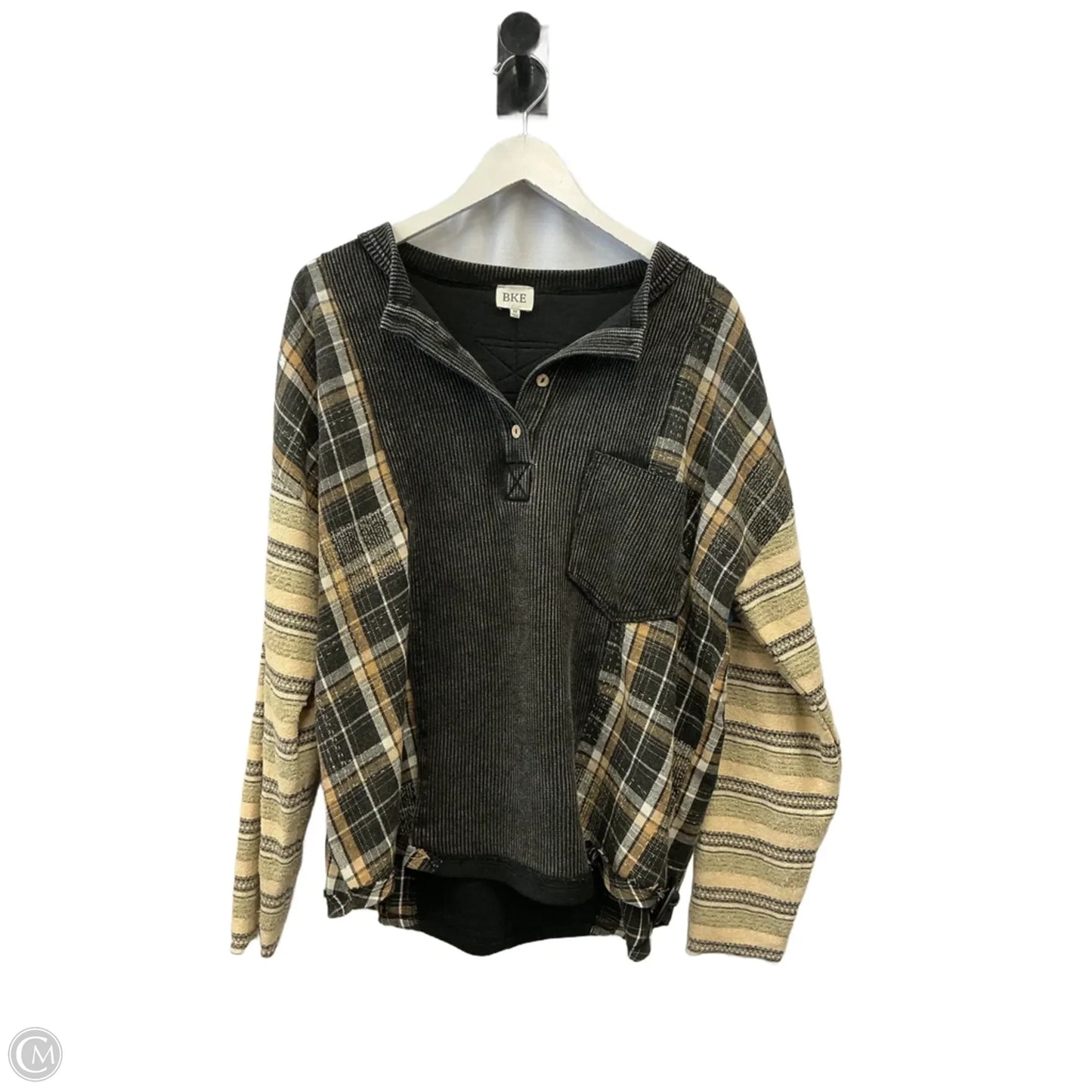 Top Long Sleeve By Bke In Tan, Size: M