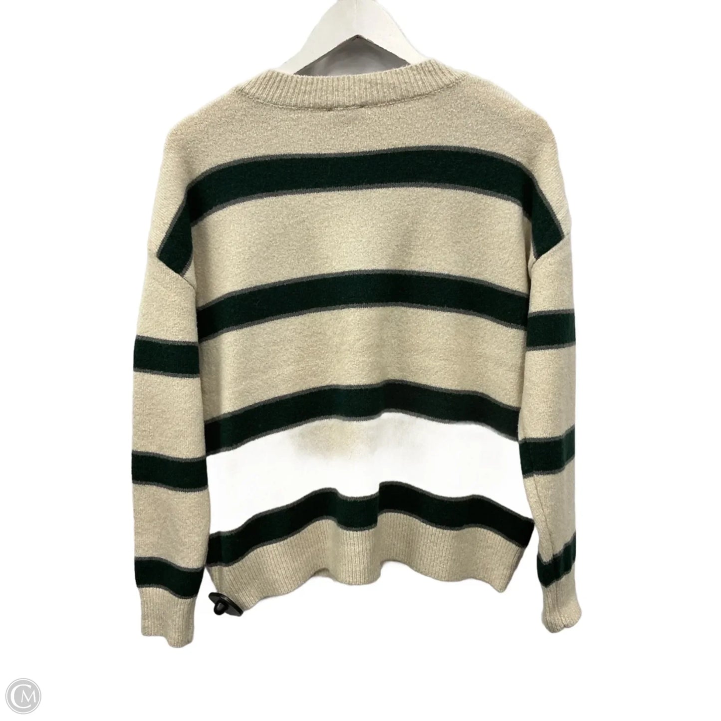 Sweater Cardigan By Splendid In Green & Tan, Size: S