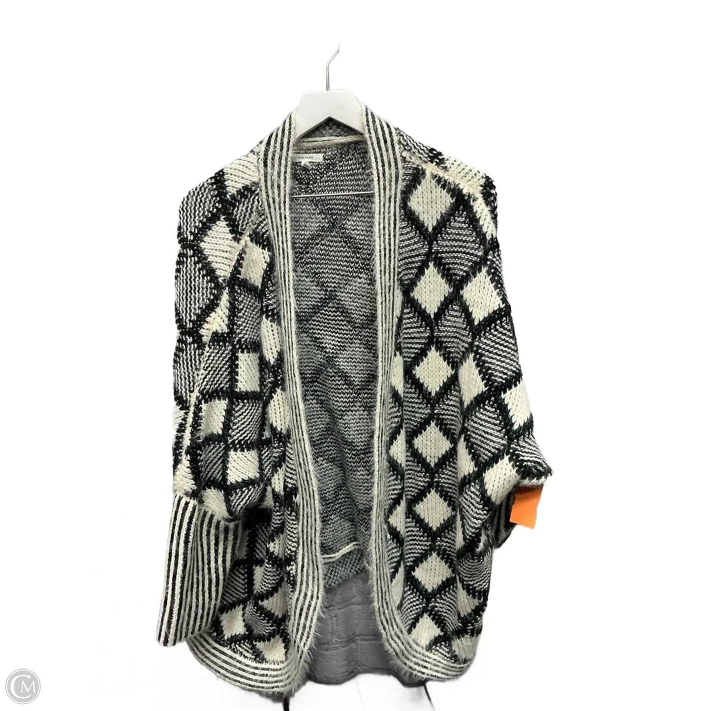 Sweater Cardigan By Maurices In Black & White, Size: 2x