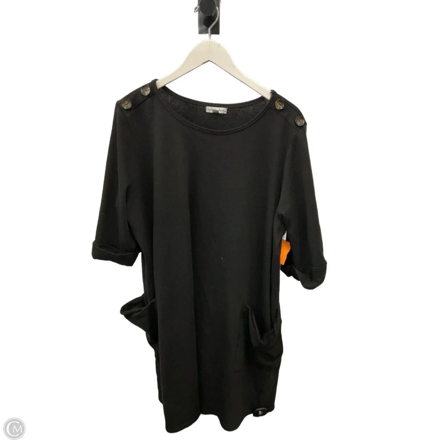 Tunic Short Sleeve By Ophelia Roe In Black, Size: 3x