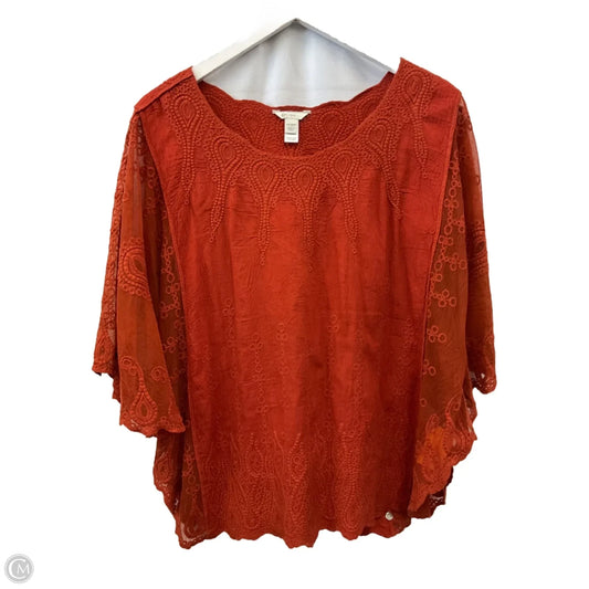 Top Short Sleeve By Cato In Orange, Size: Xl
