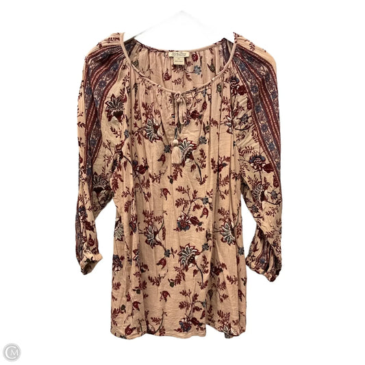 Top 3/4 Sleeve By Lucky Brand In Mauve, Size: 2x