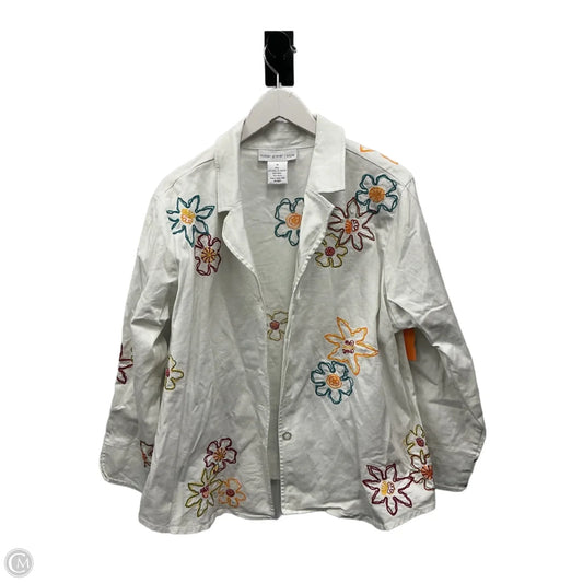 Jacket Denim By Susan Graver In White, Size: 1x