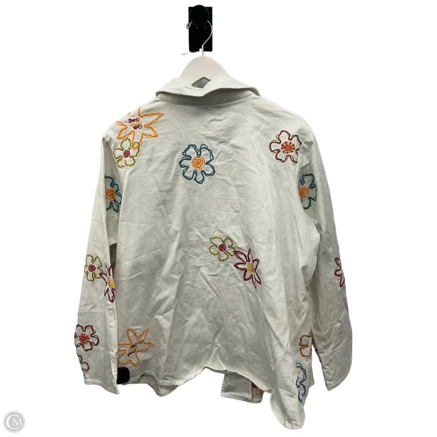 Jacket Denim By Susan Graver In White, Size: 1x