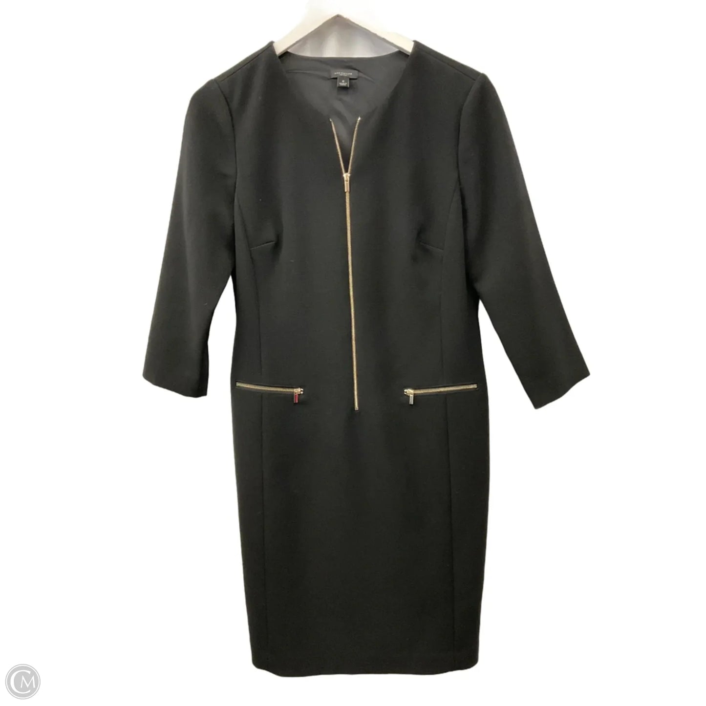 Dress Casual Midi By Ann Taylor In Black, Size: S