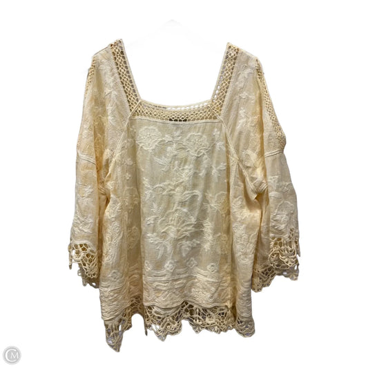 Top 3/4 Sleeve By Democracy In Yellow, Size: L