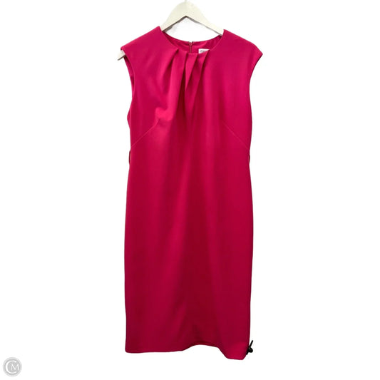 Dress Casual Midi By Calvin Klein In Pink, Size: L