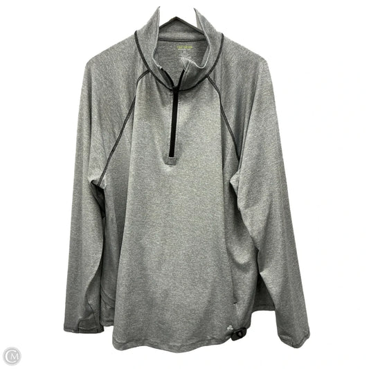 Athletic Top Long Sleeve Collar By Tek Gear In Grey, Size: 2x