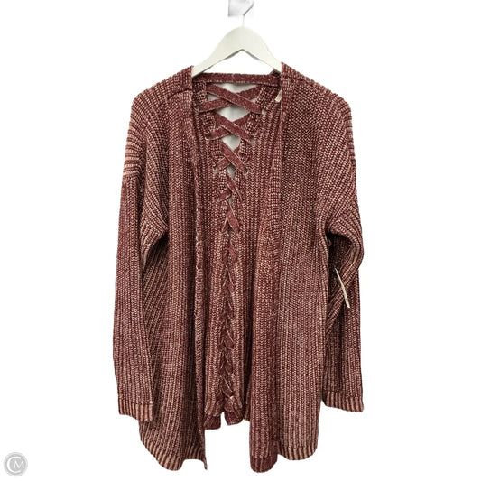 Sweater Cardigan By Vanilla Star In Red, Size: 2x