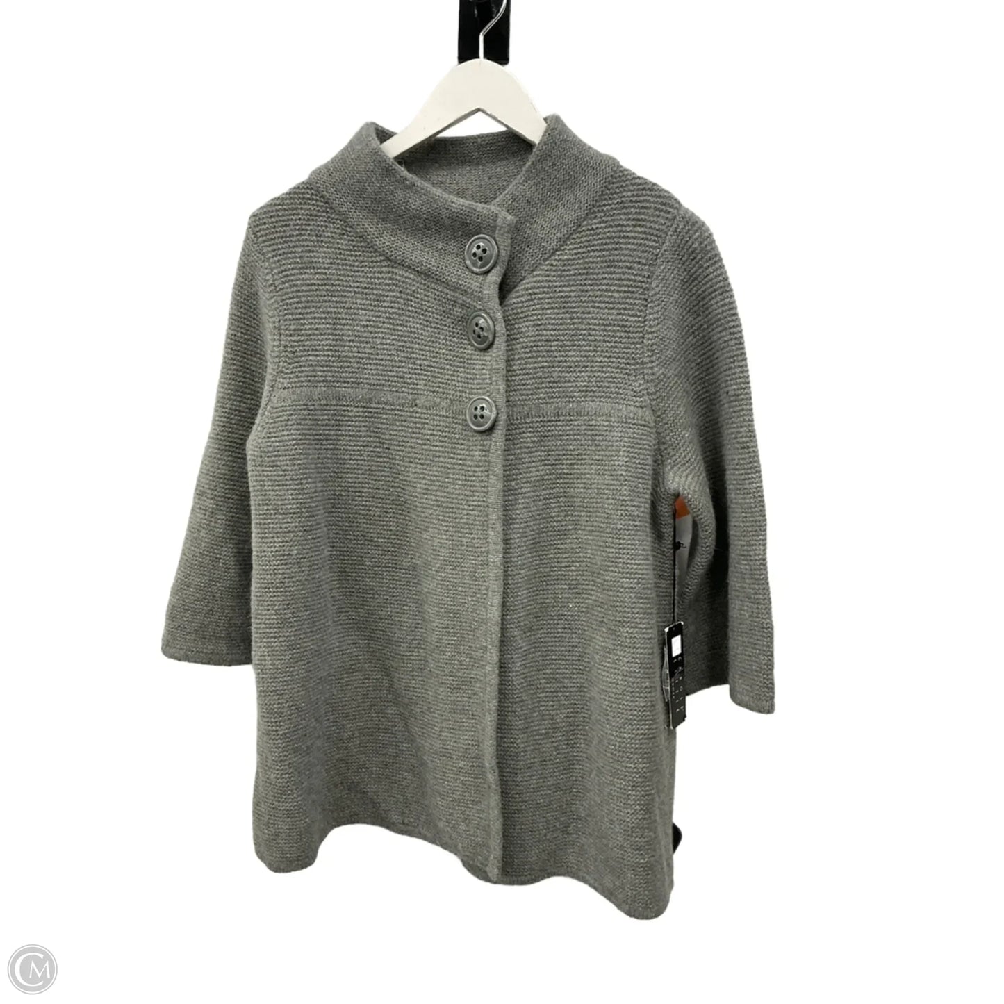 Sweater Cardigan By Carole Little In Grey, Size: 1x