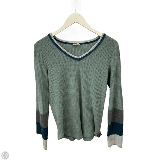 Top Long Sleeve By Hem & Thread In Green, Size: L