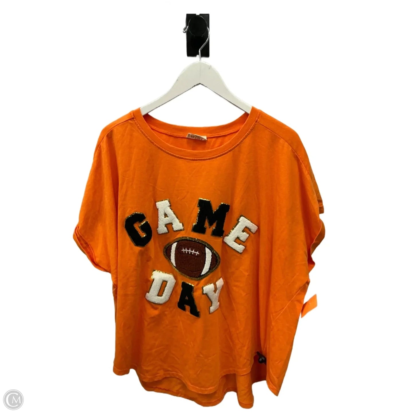 Top Short Sleeve By Bibi In Orange, Size: L
