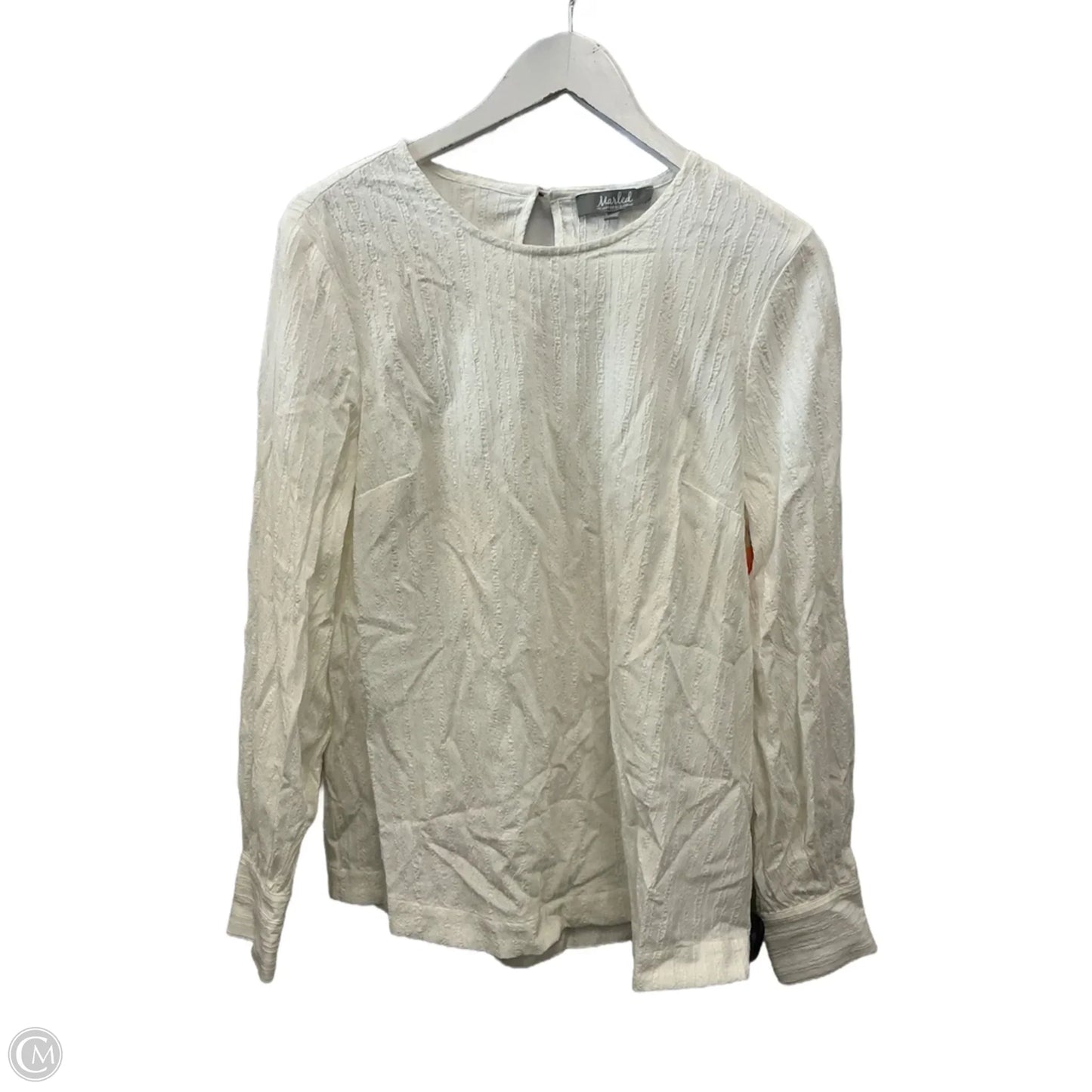 Top Long Sleeve By Marled In White, Size: M