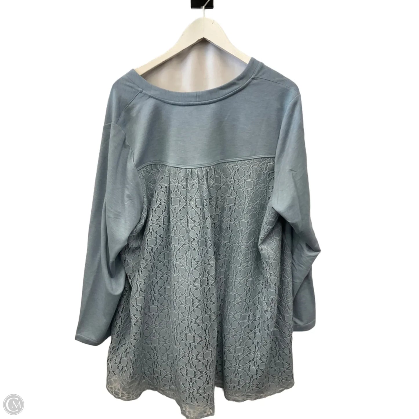 Top Long Sleeve By Logo In Blue, Size: 2x