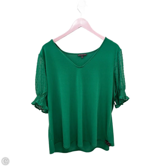 Top Short Sleeve By Adrianna Papell In Green, Size: 2x