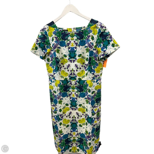 Dress Casual Midi By Talbots In Green & Purple, Size: M
