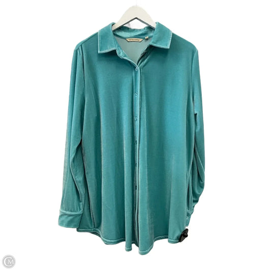 Tunic Long Sleeve By Soft Surroundings In Aqua, Size: L