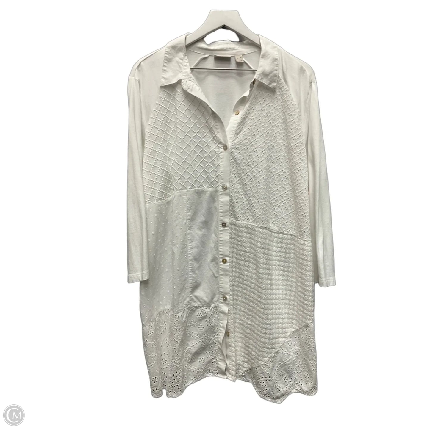 Tunic 3/4 Sleeve By Logo In White, Size: Xl