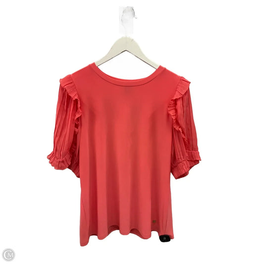Top Short Sleeve By Anne Klein In Peach, Size: L