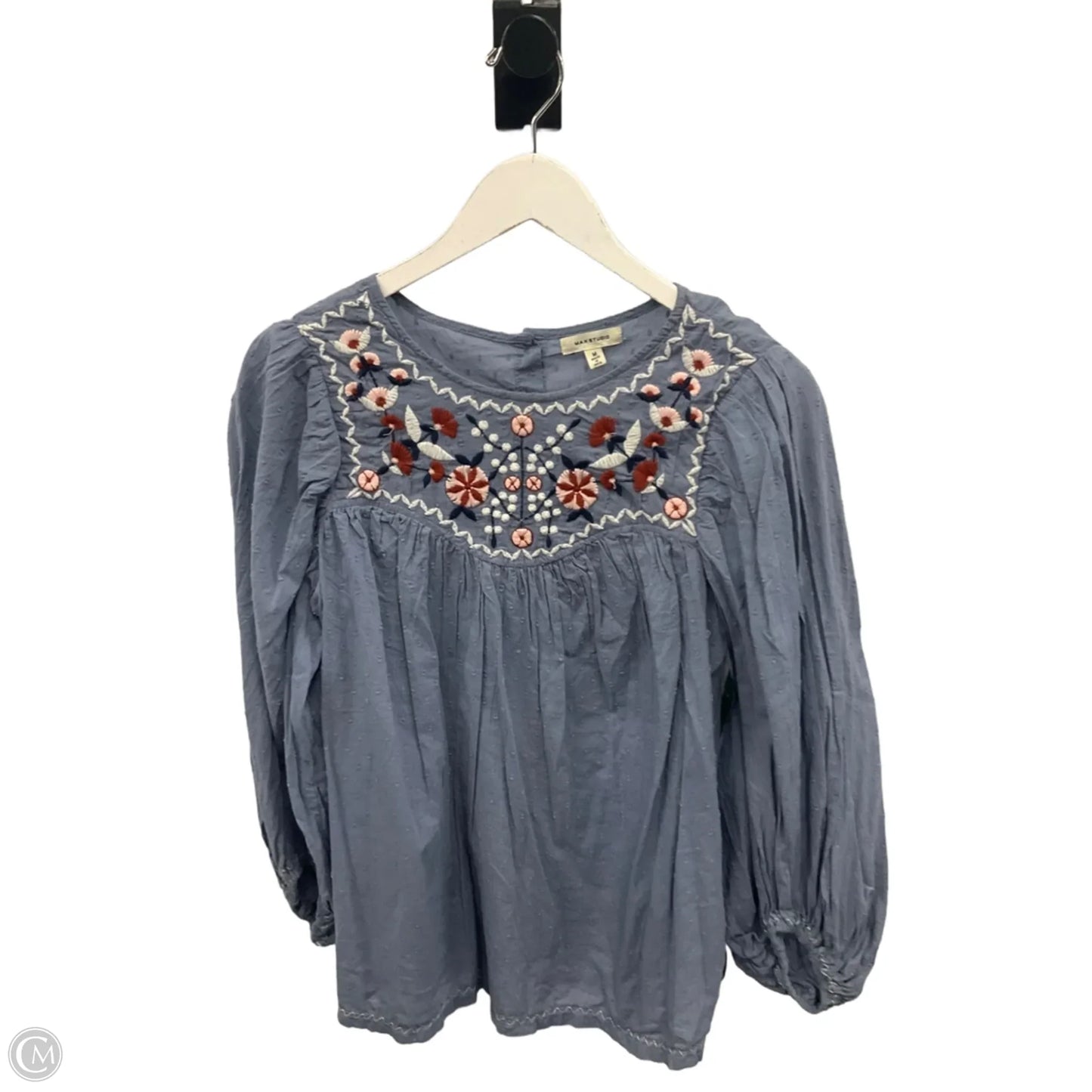 Top Long Sleeve By Max Studio In Blue, Size: M