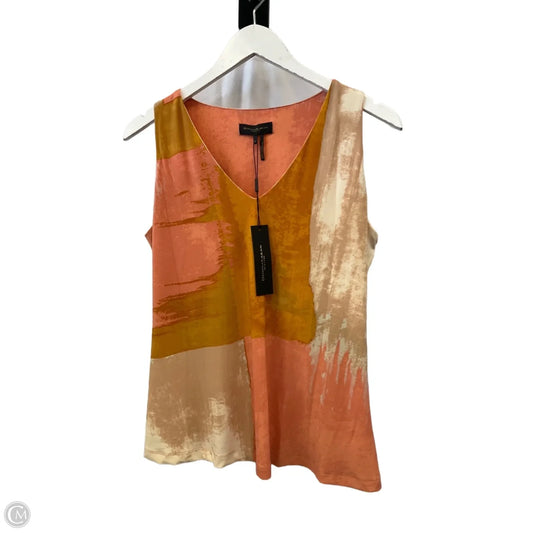 Top Sleeveless By Donna Karan In Orange, Size: M