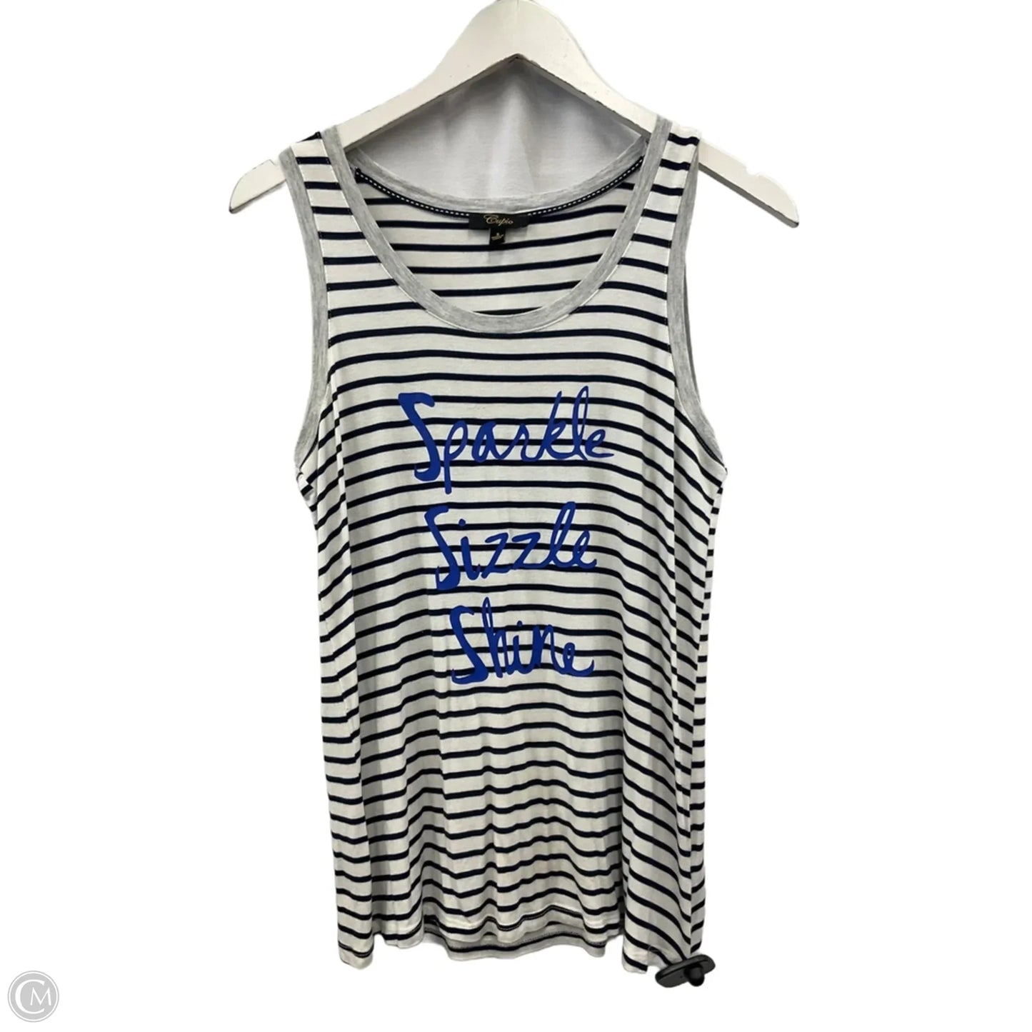 Top Sleeveless By Cupio In Striped Pattern, Size: S