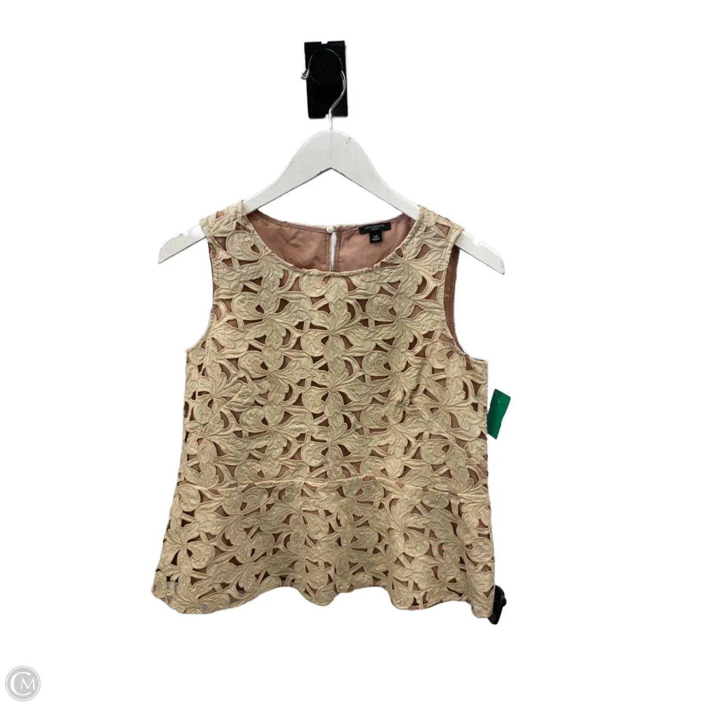 Top Sleeveless By Ann Taylor In Beige, Size: S