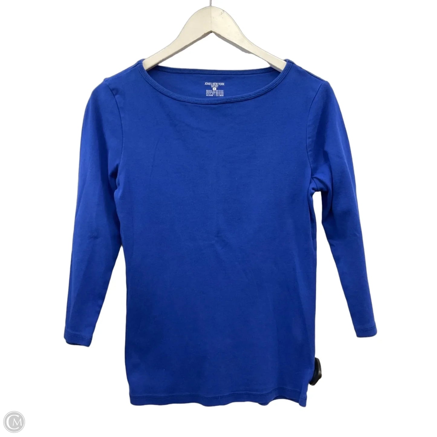 Top 3/4 Sleeve Basic By Jones New York In Blue, Size: M
