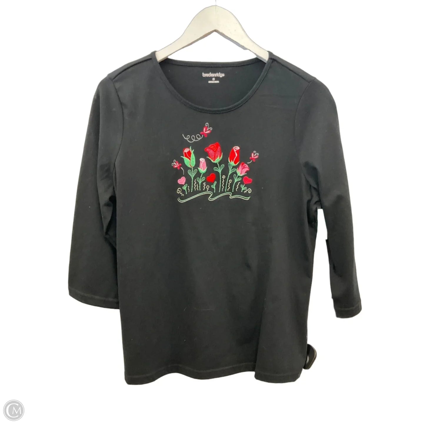 Top 3/4 Sleeve By Breckenridge In Black, Size: M