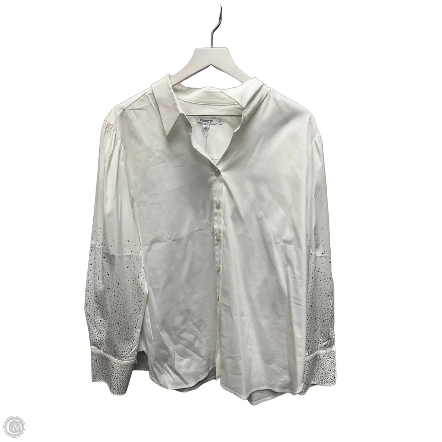 Top Long Sleeve By Chicos In White, Size: Xl