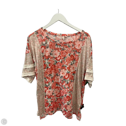 Top Short Sleeve By Cato In Orange, Size: L