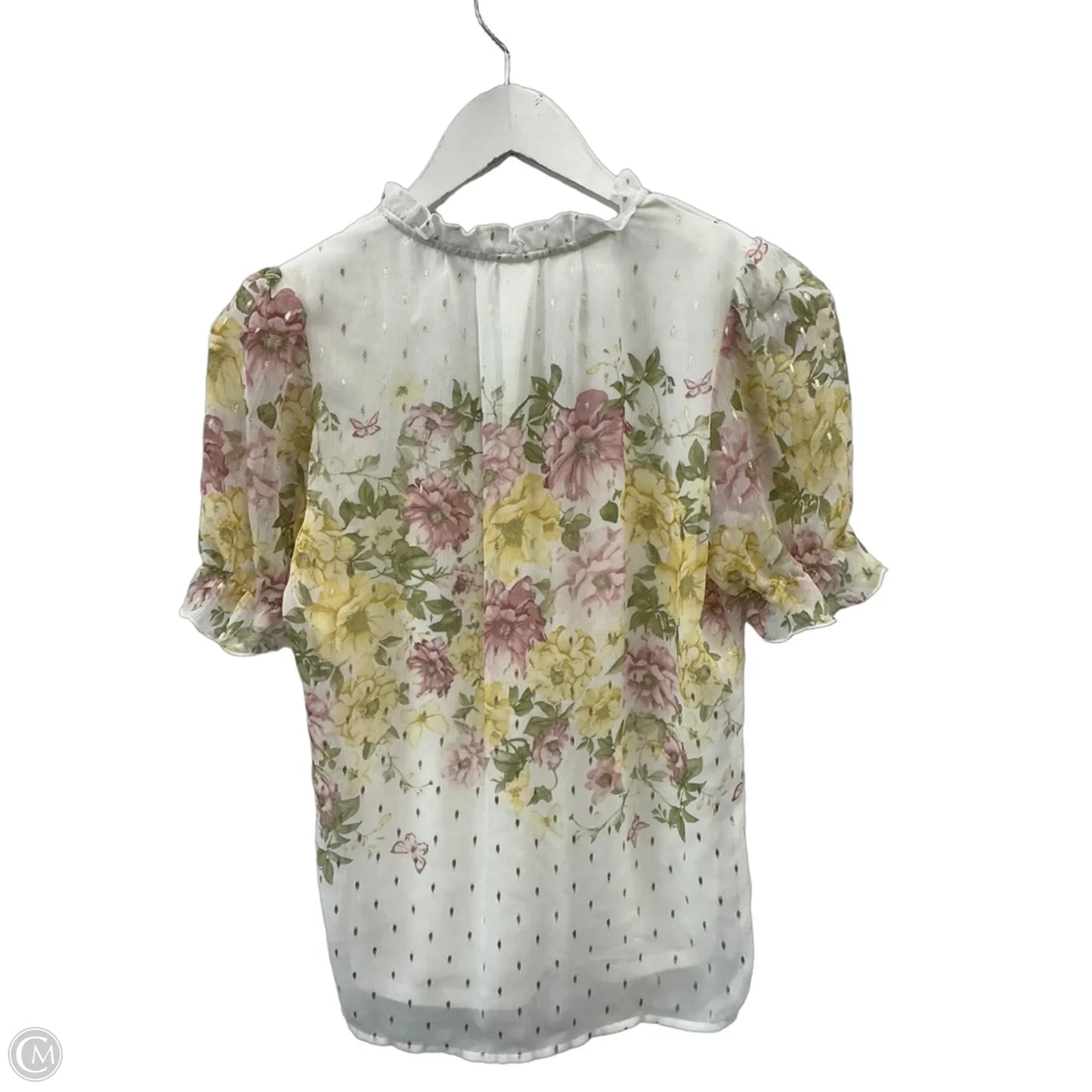 Top Short Sleeve By Cme In Cream, Size: Xs