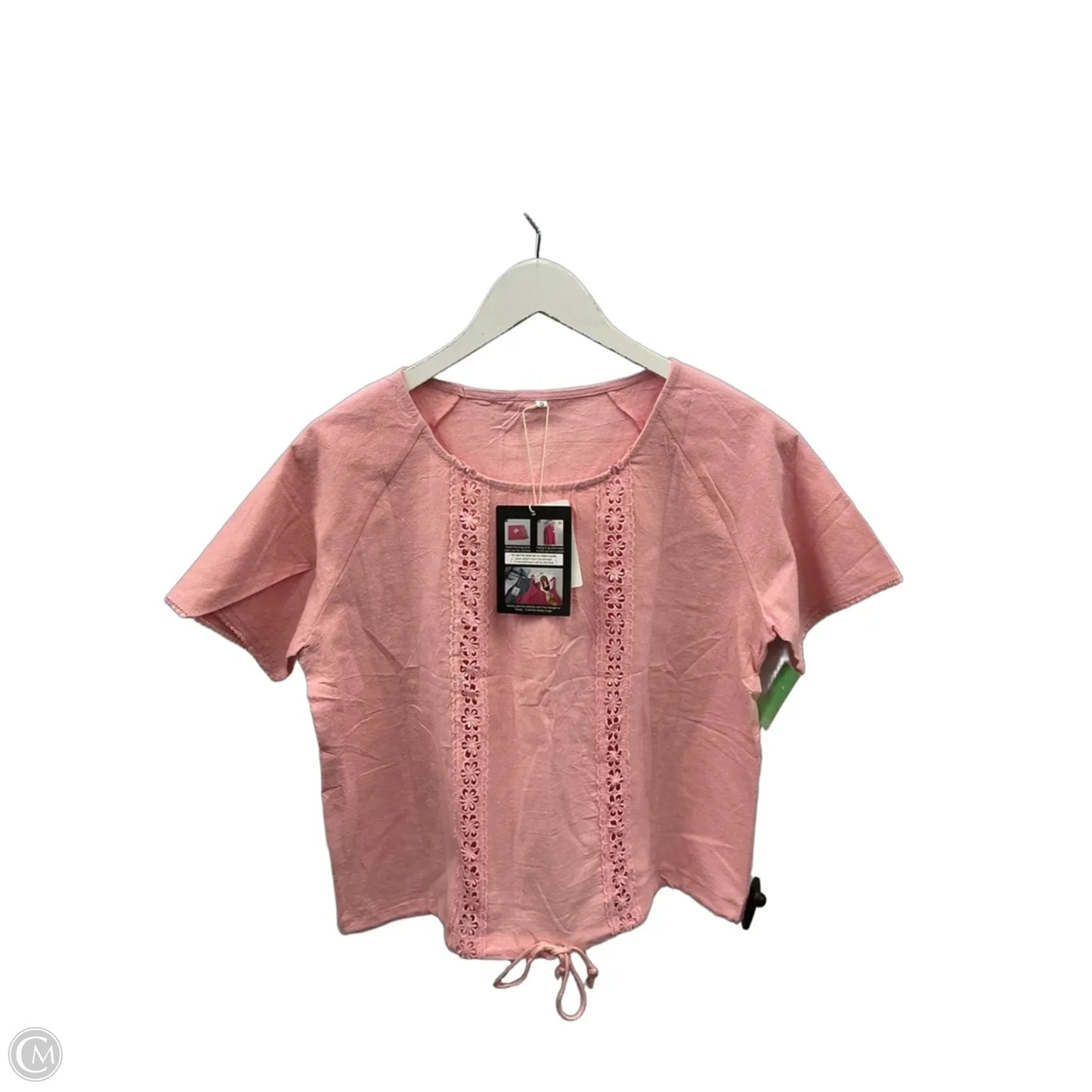 Top Short Sleeve By Cme In Pink, Size: S