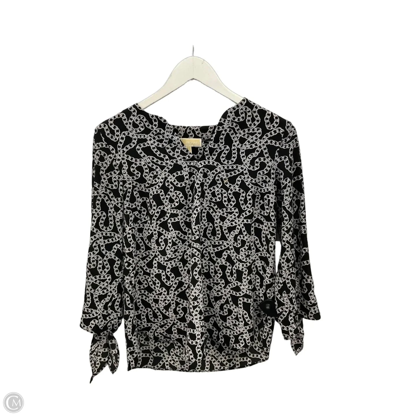 Top 3/4 Sleeve By Michael By Michael Kors In Black & White, Size: S
