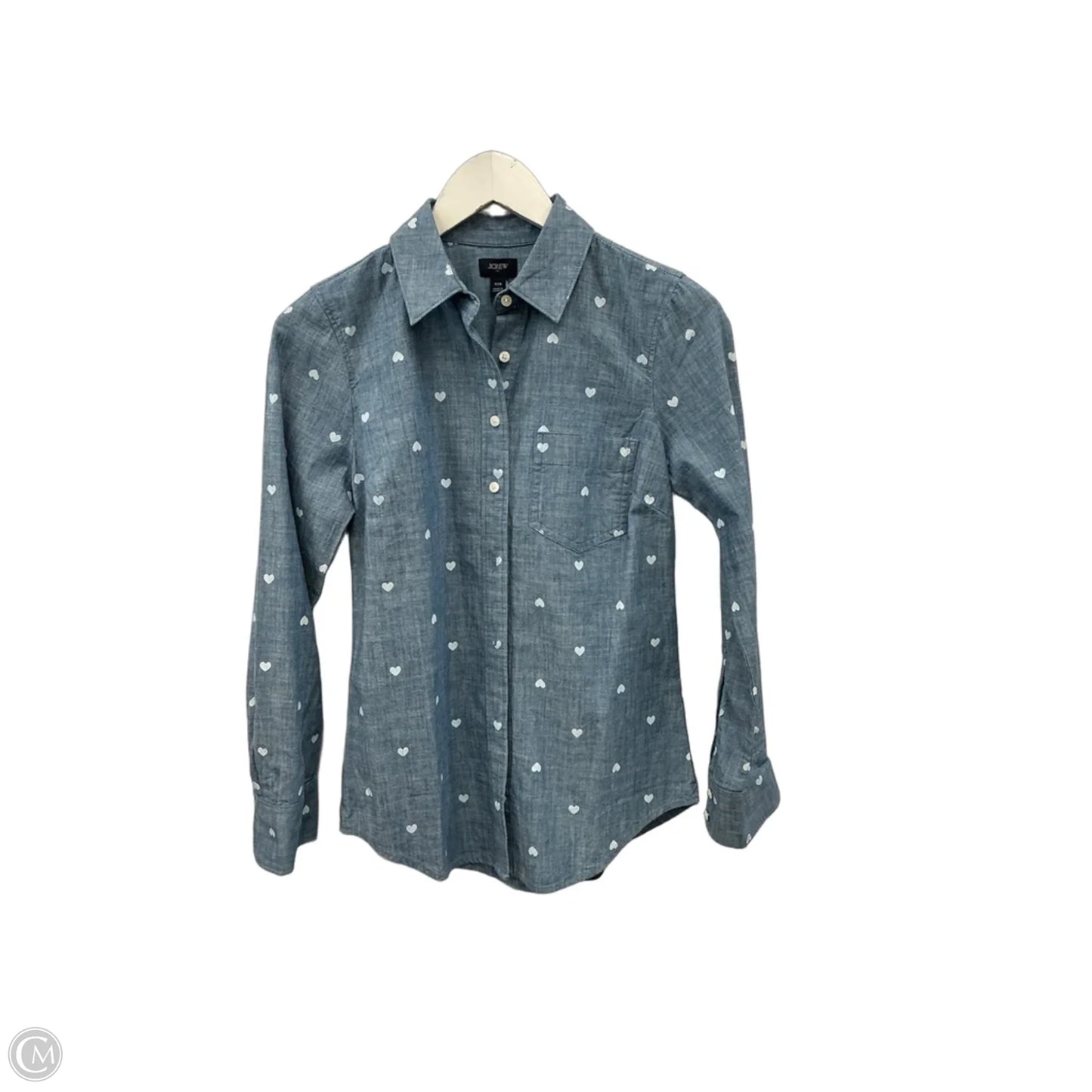 Top Long Sleeve By J. Crew In Blue Denim, Size: Xs