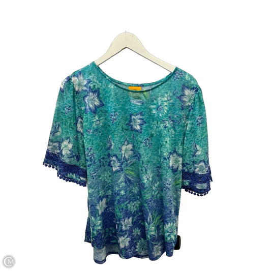 Top Short Sleeve By Ruby Rd In Aqua, Size: Xl
