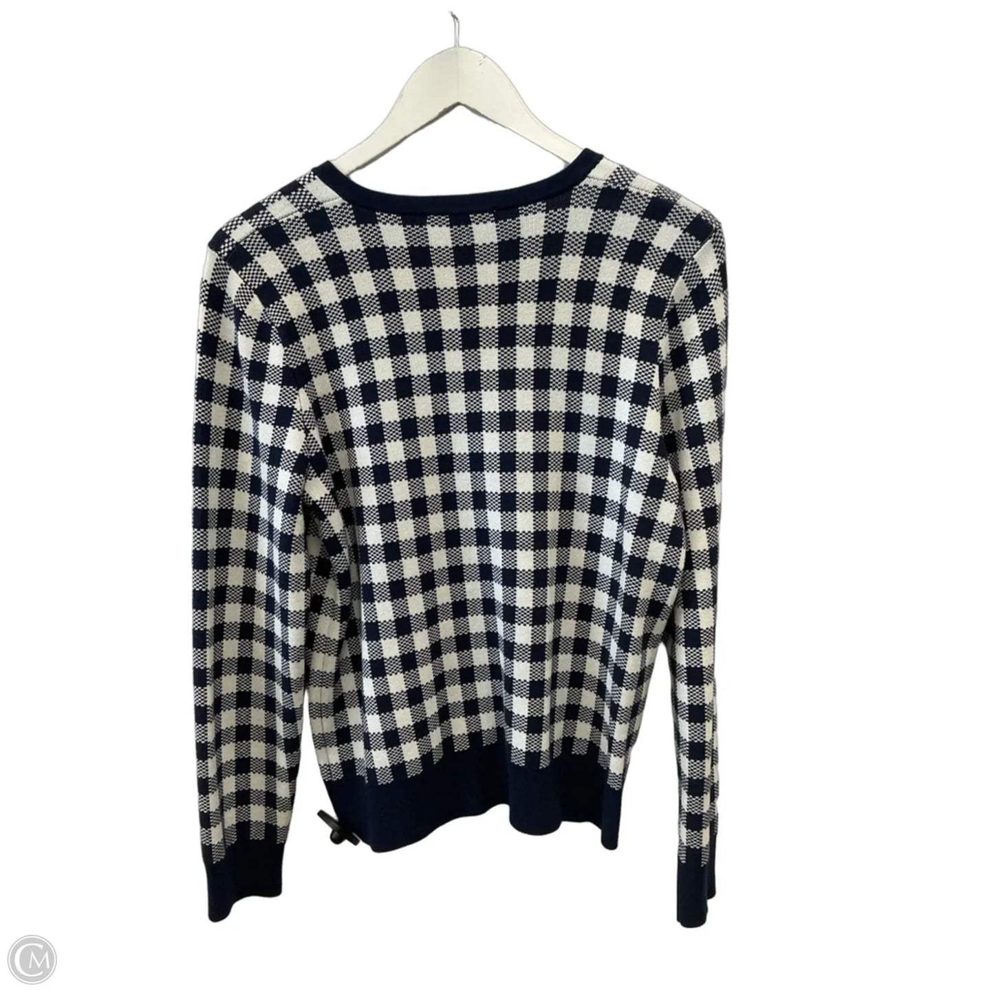 Sweater Cardigan By Draper James In Blue & White, Size: M