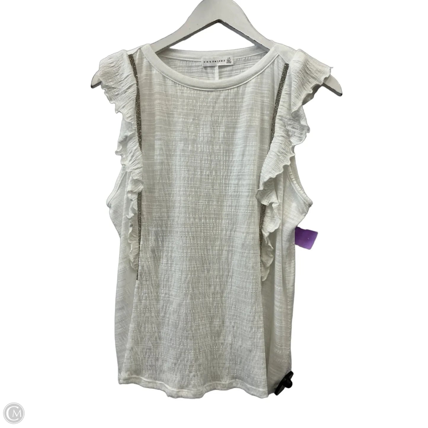 Top Sleeveless By Retrology In White, Size: L