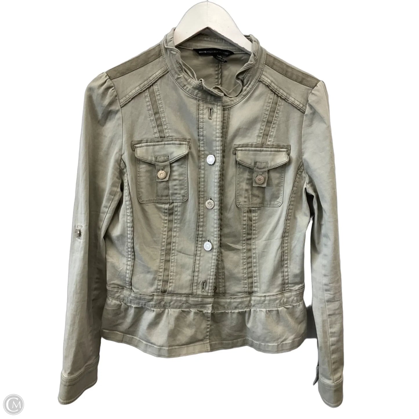 Jacket Denim By White House Black Market In Green Denim, Size: M