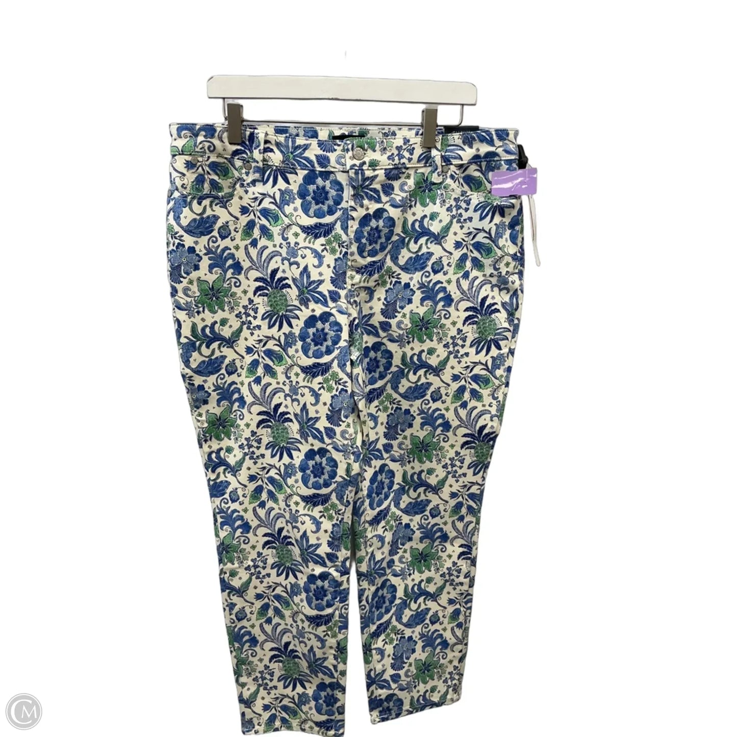 Jeans Skinny By Talbots In Blue & White, Size: 16