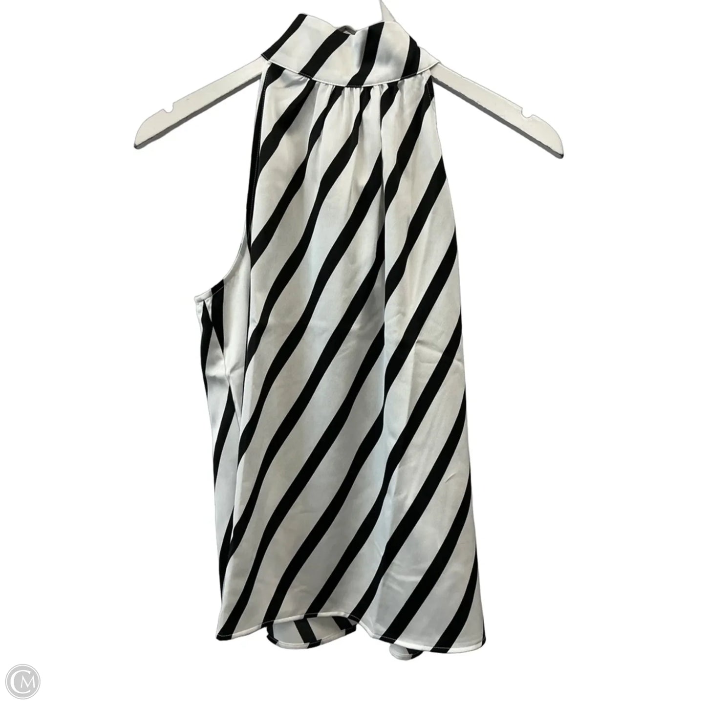 Top Sleeveless By Loft In Black & White, Size: M