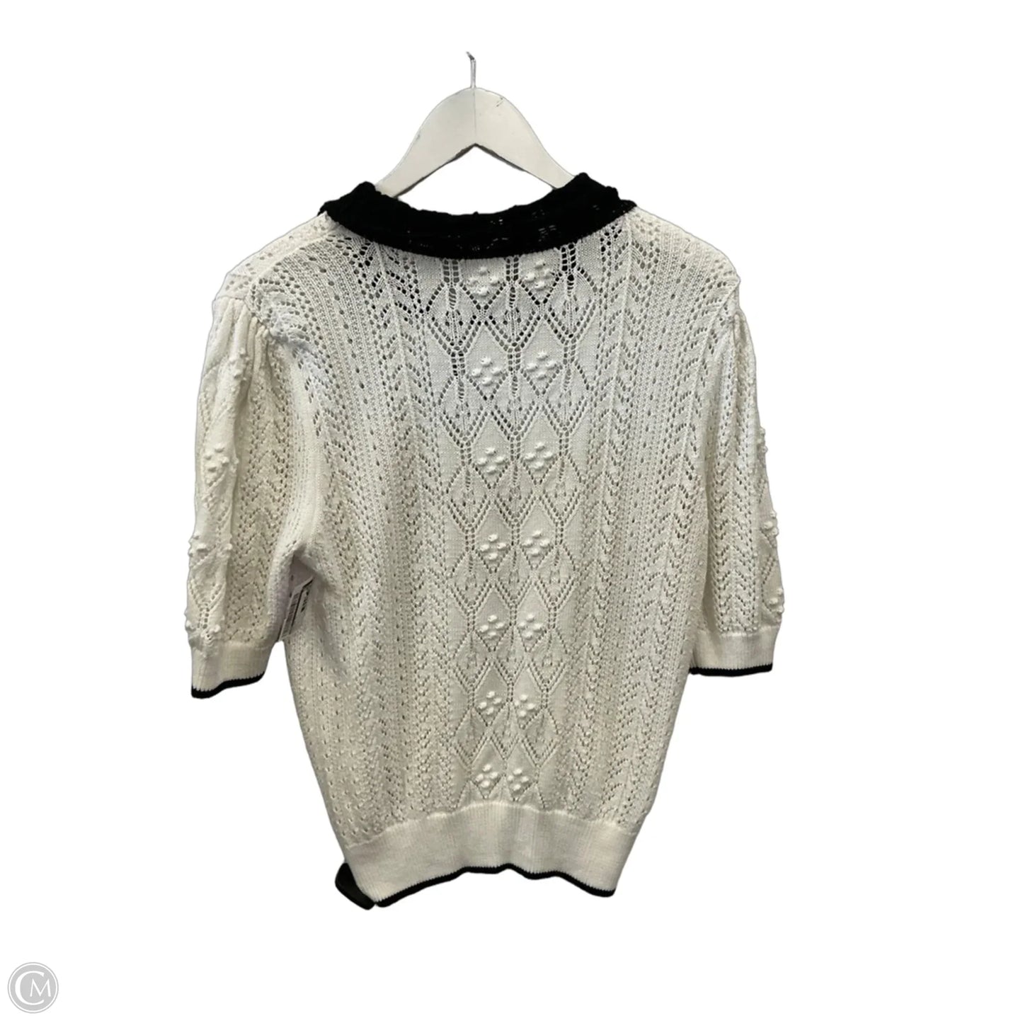 Sweater Short Sleeve By Loft In White, Size: M