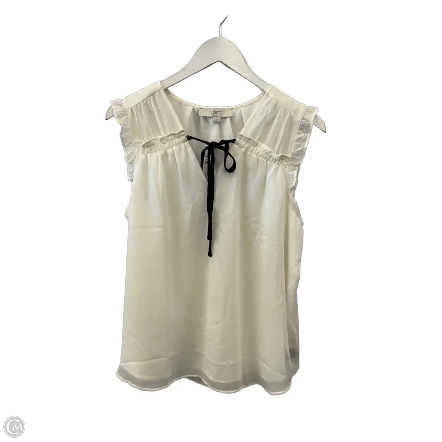 Top Sleeveless By Loft In Ivory, Size: M