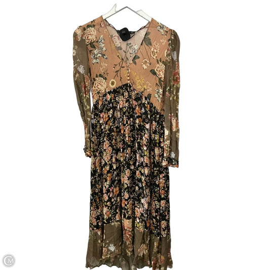 Dress Casual Midi By Zara Women In Floral Print, Size: Xs