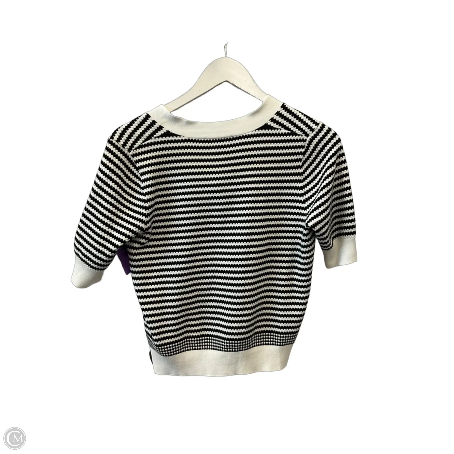Sweater Short Sleeve By Adrianna Papell In Black & White, Size: S