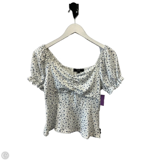 Top Short Sleeve By Vibe In Blue & White, Size: S