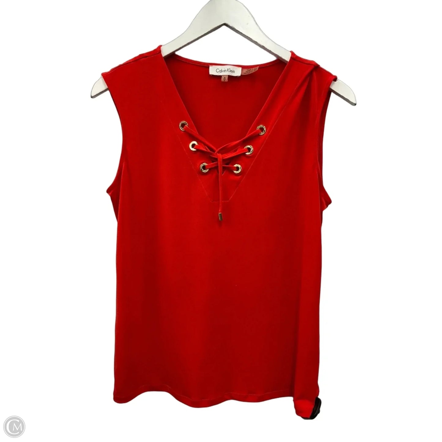 Top Sleeveless By Calvin Klein In Red, Size: S