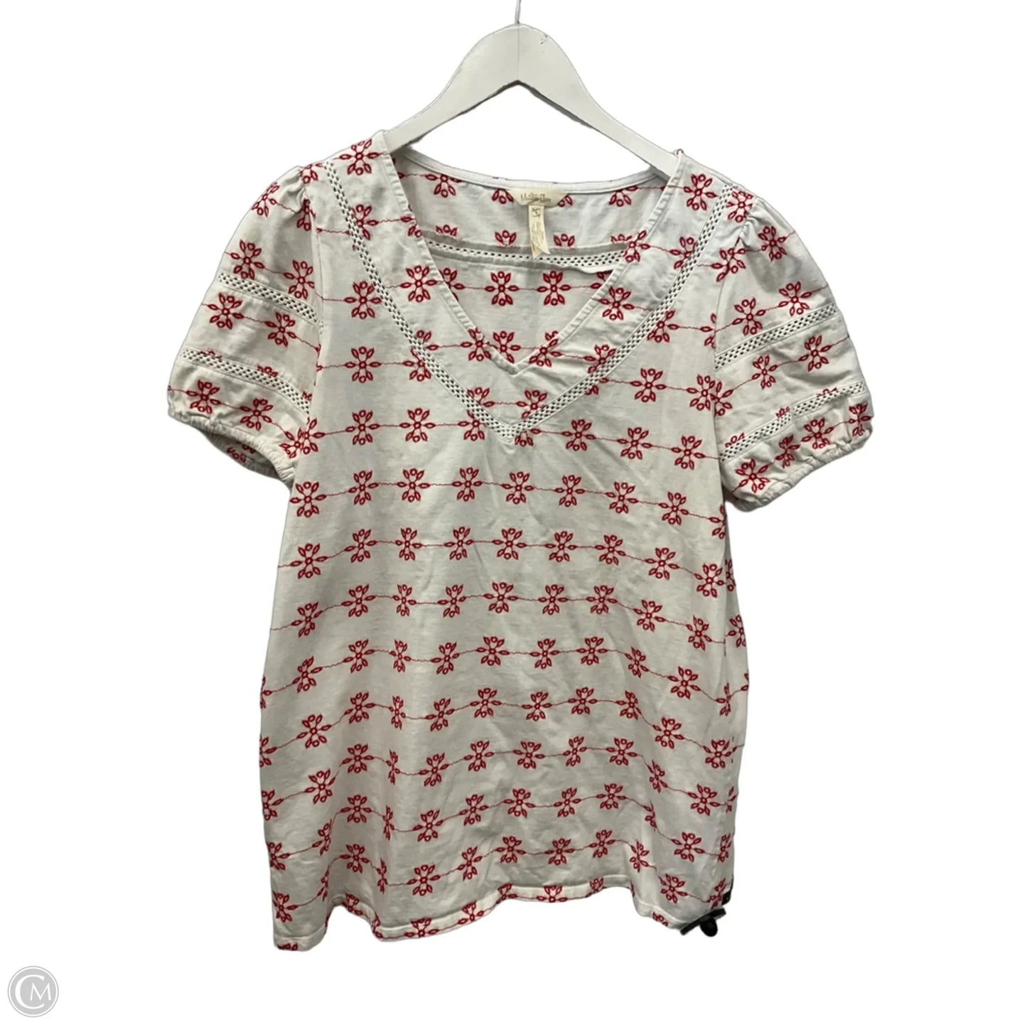 Top Short Sleeve By Matilda Jane In Red & White, Size: S